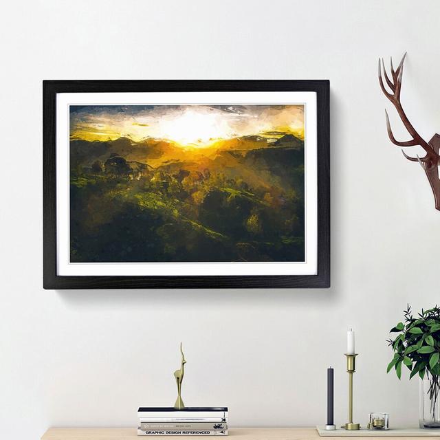 Sunlight over the Countryside in Abstract - Picture Frame Graphic Art Print East Urban Home Size: 36cm H x 48cm W x 2cm D, Frame Option: Black Framed on Productcaster.