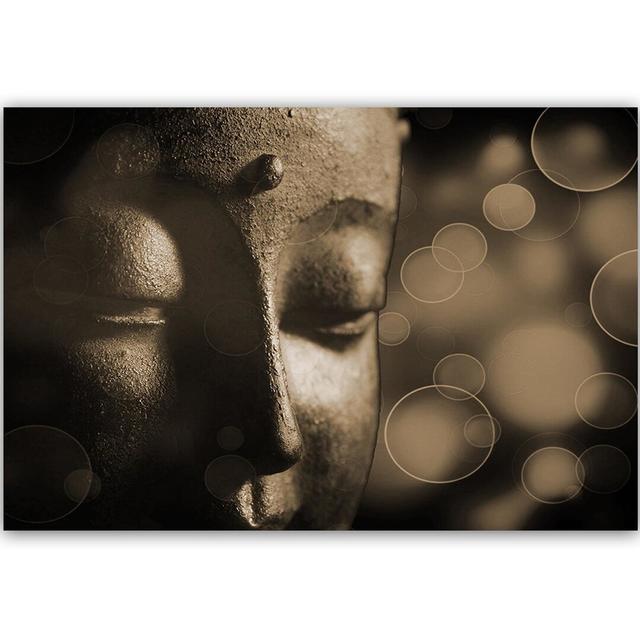 Face of Buddha Wheel - Wrapped Canvas Photograph Print World Menagerie Size: 80cm H x 120cm W on Productcaster.