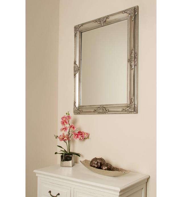 Kellison Framed Freestanding Accent Mirror ClassicLiving Finish: Silver, Size: 82cm H x 62cm W x 7cm D on Productcaster.