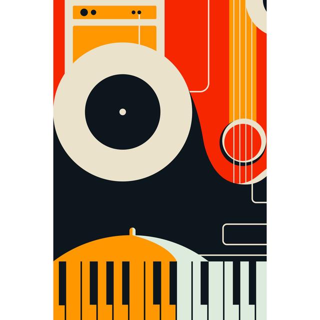 Jazz Music III by Sergei Krestinin - Wrapped Canvas Print Corrigan Studio Size: 46cm H x 30cm W x 3.8cm D on Productcaster.