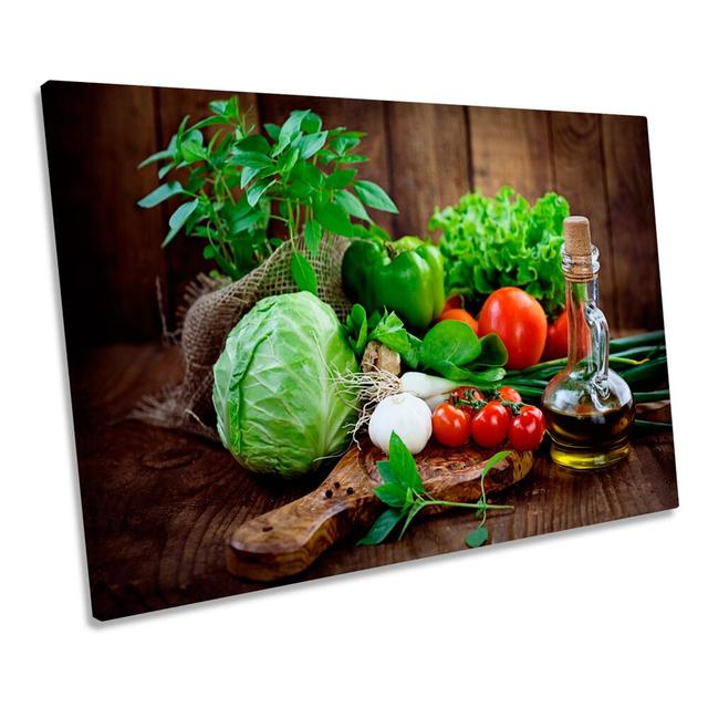 Kitchen Fresh Cooking Ingredients - Wrapped Canvas Art Prints Ebern Designs Size: 91.4cm H x 137.2cm W x 4cm D on Productcaster.