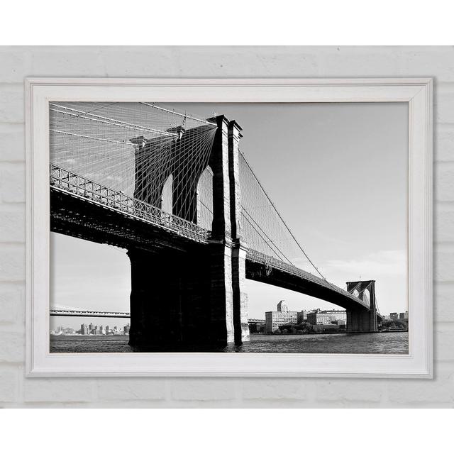 Brooklyn Bridge B And W - Single Picture Frame Art Prints Brayden Studio Size: 59.7cm H x 84.1cm W x 1.5cm D on Productcaster.