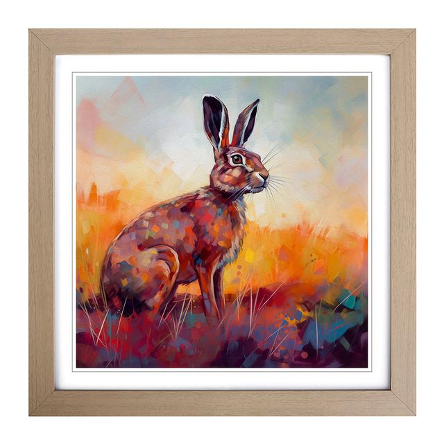 Hare Color Field Painting No.1 - Single Picture Frame Art Prints on Wood Alpen Home Frame Colour: Oak on Productcaster.