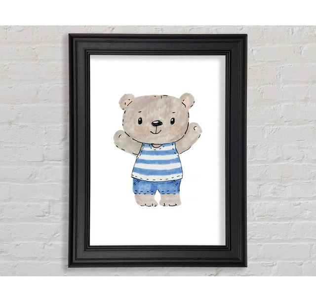 Teady Bear in His Pyjamas - Single Picture Frame Print Marlow Home Co. Size: 42cm H x 21cm W on Productcaster.