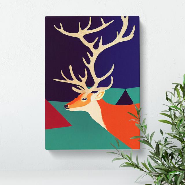 Modern Stag Art No.4 - Wrapped Canvas Graphic Art Alpen Home Size: 60cm H x 40cm W x 3cm D on Productcaster.