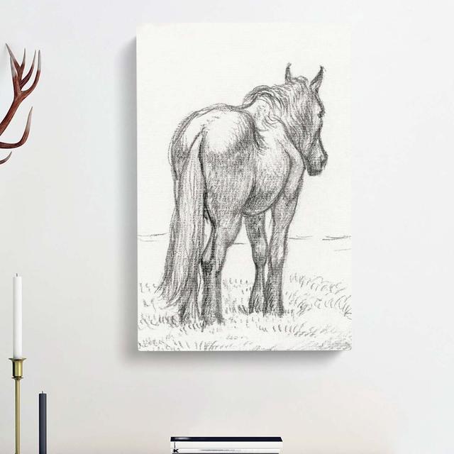 Standing Horse by Jean Bernard - Wrapped Canvas Print East Urban Home Size: 50cm H x 35cm W x 3cm D on Productcaster.