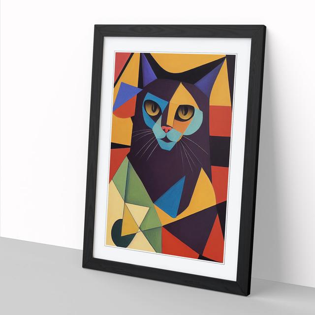 Chancy Cat Cubism Vol.2 - Picture Frame Print ClassicLiving Size: 46cm H x 34cm W, Format: Black Framed on Productcaster.