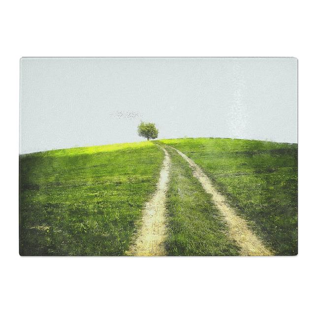 Tempered Glass Path to a Lone Tree Chopping Board East Urban Home Size: 28.5 cm x 39 cm on Productcaster.