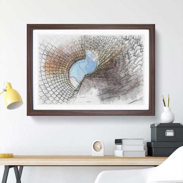 Architecture Sketch Vol.18 in Abstract - Picture Frame Graphic Art Print East Urban Home Frame Option: Walnut Framed, Size: 62cm H x 87cm W x 2cm D on Productcaster.