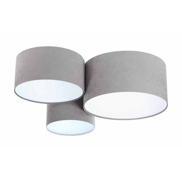 Corinne 3-Light 91cm Flush Mount Zipcode Design Shade Colour: Light Grey/White on Productcaster.