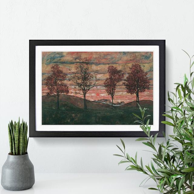 Four Trees by Egon Schiele - Picture Frame Painting East Urban Home Size: 48cm H x 65cm W x 2cm D, Frame Option: Black Framed on Productcaster.