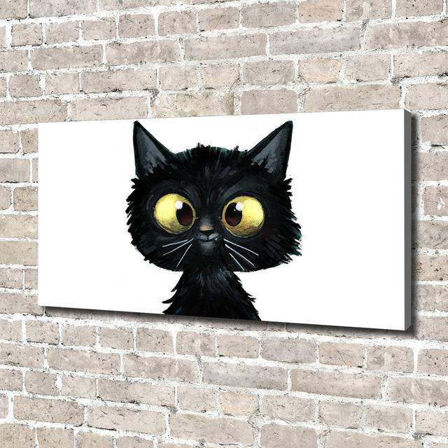 Cat Illustration - Print Ebern Designs Format: Canvas, Size: 70cm H x 140cm W x 2cm D on Productcaster.