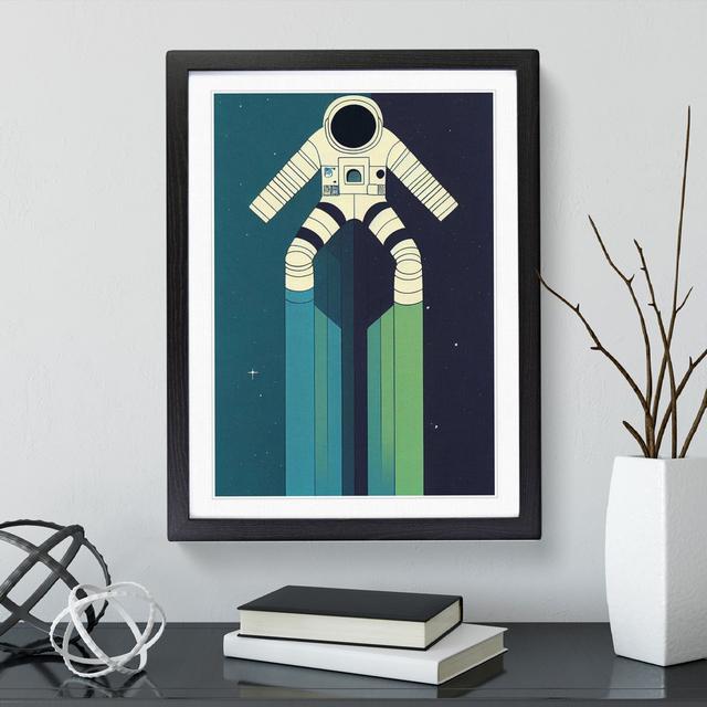 XC1022-3778X Retro Astronaut No.3 - Wrapped Canvas Graphic Art Isabelle & Max Size: 64cm H x 46cm W, Format: Black Framed on Productcaster.