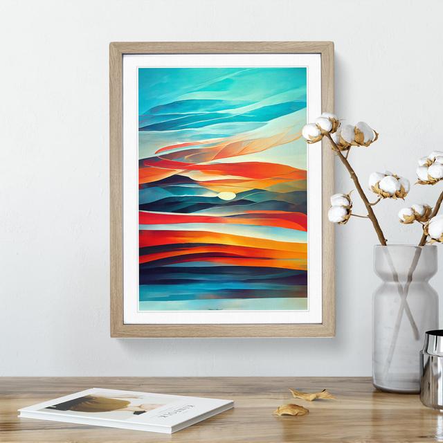 XV1022-4301X Sunset In Abstract No.3 - Single Picture Frame Print Metro Lane Size: 64cm H x 46cm W, Format: Oak Framed on Productcaster.