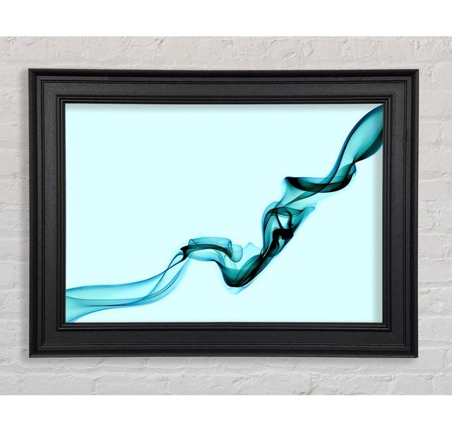 Baby Blue Silk Framed Print Highland Dunes Size: 21cm H x 42cm W x 8cm D on Productcaster.