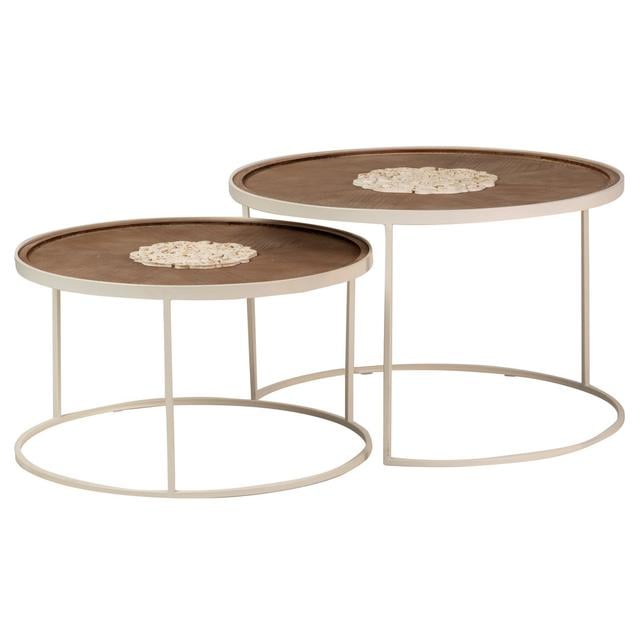 Metal and Wood 2 Nest of Table Set Garpe Interiores on Productcaster.