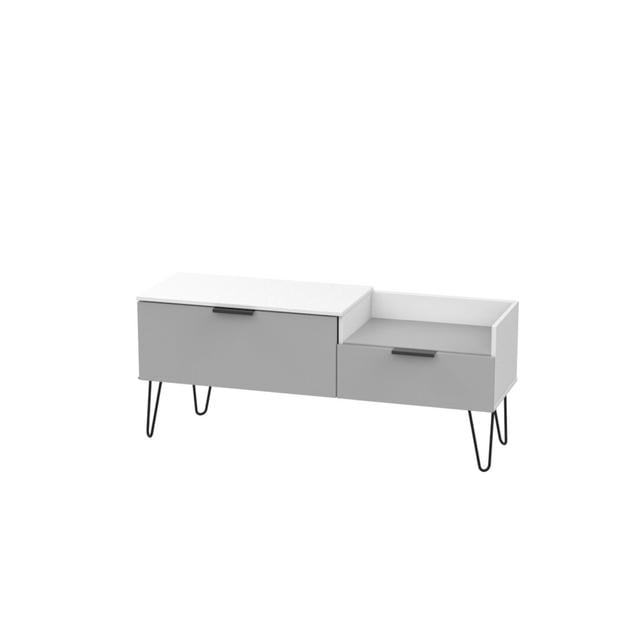 Fully Assembled Berryhill TV Stand for TVs up to 55" George Oliver Colour: Grey/White on Productcaster.