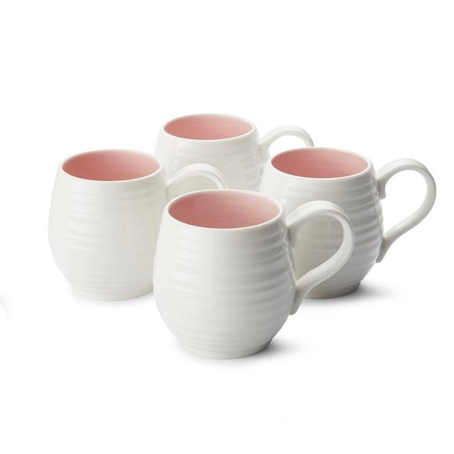 Sophie Conran Portmeirion Barrel Mugs (Set of 4) Portmeirion Colour: White/Pink on Productcaster.