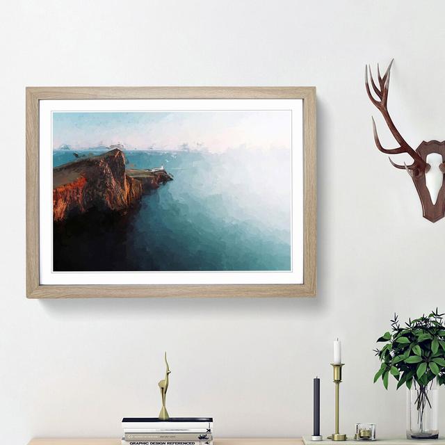 Neist Point Lighthouse Isle of Skye in Abstract - Picture Frame Painting Print East Urban Home Size: 27cm H x 36cm W x 2cm D, Frame Option: Oak Framed on Productcaster.