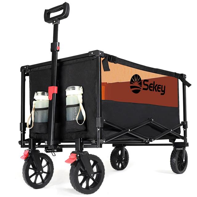 Faltbare Cart Handwagen Alle Gelände Sekey Colour: Black/Orange on Productcaster.