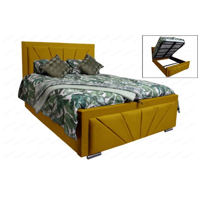 Upholstered Ottoman Bed Ebern Designs Colour: Turmeric, Size: Super King (6') on Productcaster.