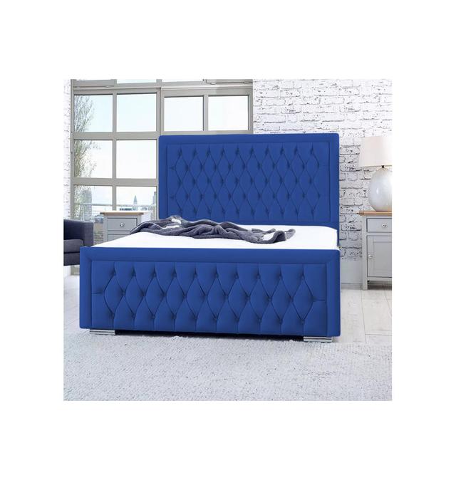 Bumperbar Plush Velvet Upholstered Bed Frame | Double | Single | Kingsize | Superking Size Bed Premium Quality | UK Manufactured Britainsleep Colour: on Productcaster.