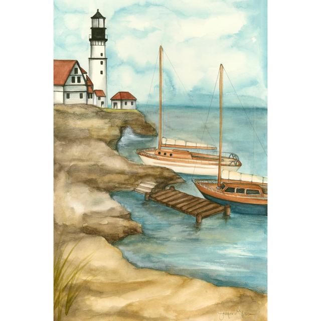 Shoreline Dock I by Jennifer Goldberger - Wrapped Canvas Painting Longshore Tides Size: 46cm H x 30cm W x 3.8cm D on Productcaster.