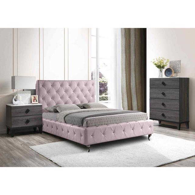 Barella Bed King Plush Velvet Blue Envisage Trade Size: Single (3'), Colour: Pink on Productcaster.