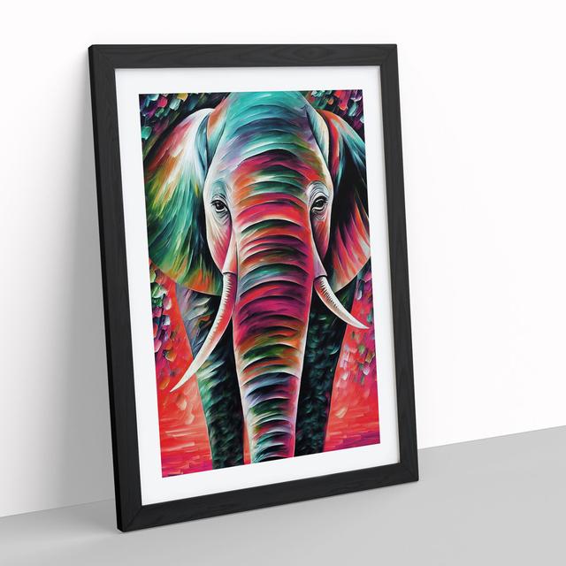 Colourful Elephant No.1 - Picture Frame Painting Latitude Vive Frame Colour: Black, Size: 46cm H x 34cm W x 2cm D on Productcaster.