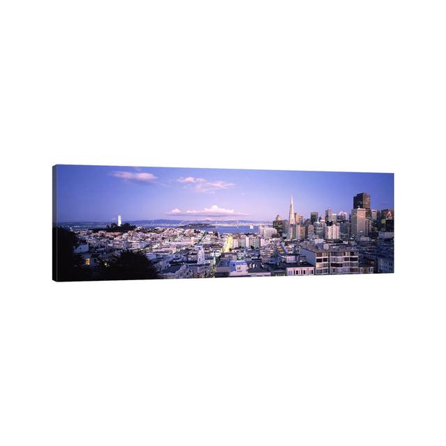 High Angle View Of A Cityscape From Nob Hill, San Francisco, California, USA - Wrapped Canvas Panoramic Print Ebern Designs Size: 50.8cm H x 152.4cm W on Productcaster.