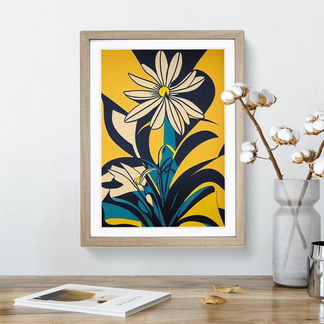 Artful Flowers - Single Picture Frame Print Marlow Home Co. Frame Colour: Oak Framed, Size: 46cm H x 34cm W x 2cm D on Productcaster.