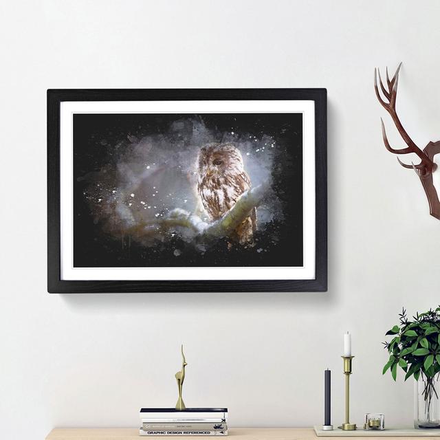 Owl upon a Tree Branch - Picture Frame Graphic Art Print East Urban Home Frame Option: Black Framed, Size: 62cm H x 87cm W x 2cm D on Productcaster.