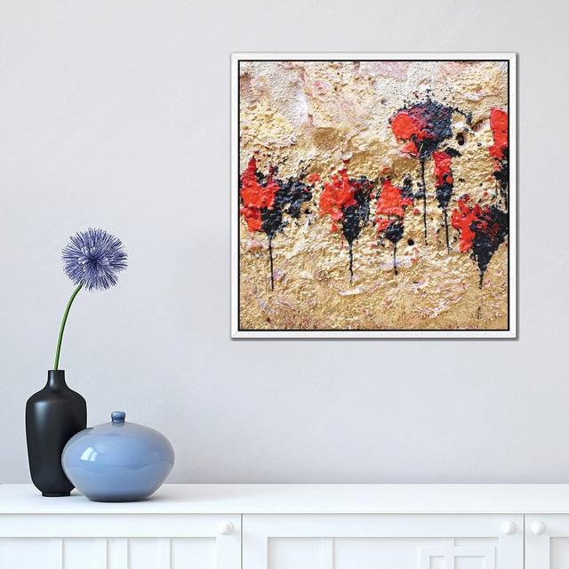 Poppies - Frammenti II by Donatella Marraoni - Painting on Canvas 17 Stories Size: 45.72cm H x 45.72cm W x 3.81cm D, Format: White Framed on Productcaster.