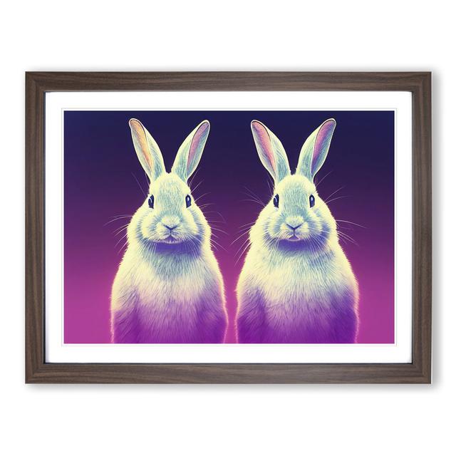 Pair of Rabbits - Picture Frame Graphic Art Brambly Cottage Size: 34cm H x 46cm W x 2cm D, Format: Walnut Framed on Productcaster.