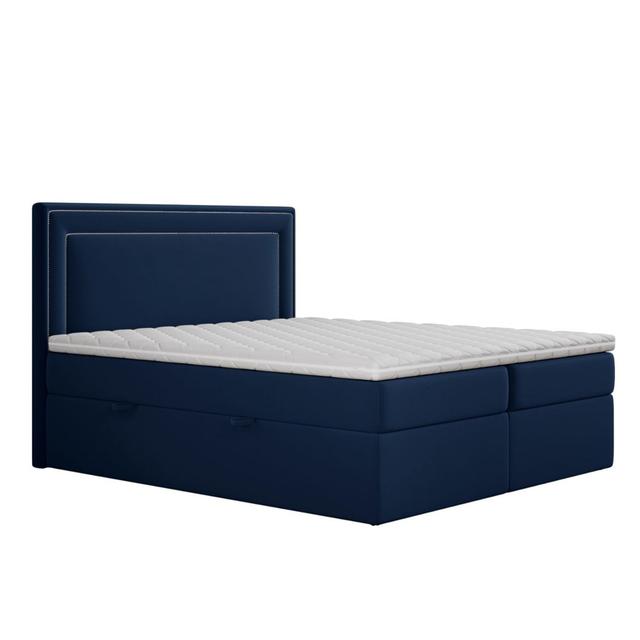 Boxspringbett Boretti mit Topper und Stauraum Brayden Studio Farbe: Navy, Größe: 160 x 200 cm on Productcaster.