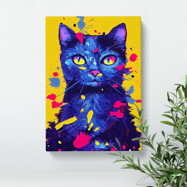 Cat Splashed in Paint No.4 - Wrapped Canvas Graphic Art Marlow Home Co. Size: 60cm H x 40cm W on Productcaster.