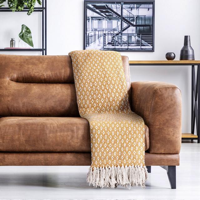 Mettler Casablanca Throw Mercury Row Size: W178 x L254cm, Colour: Ochre on Productcaster.