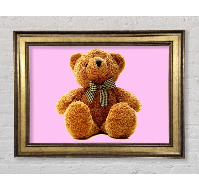 Teddy Bear Bow - Print Bright Star Size: 59.7cm H x 84.1cm W x 8cm D, Colour: Pink on Productcaster.