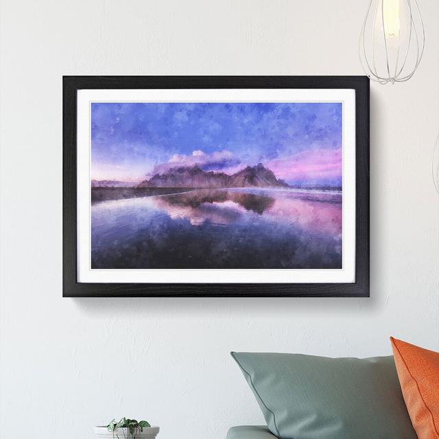 Vestrahorn Mountain In Iceland - Picture Frame Painting East Urban Home Size: 24cm H x 33cm W x 2cm D, Format: Black on Productcaster.