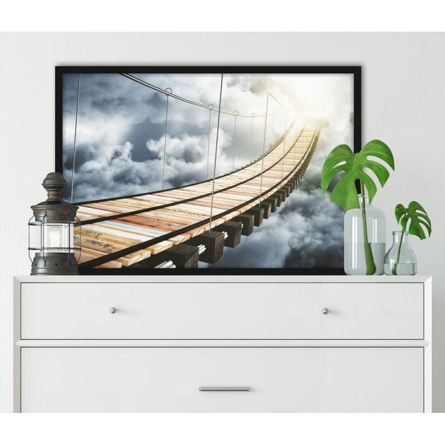 Gerahmtes Foto "Wooden Bridge in the Clouds" ModernMoments Größe: 38 cm H x 30 cm B x 2.5 cm T on Productcaster.