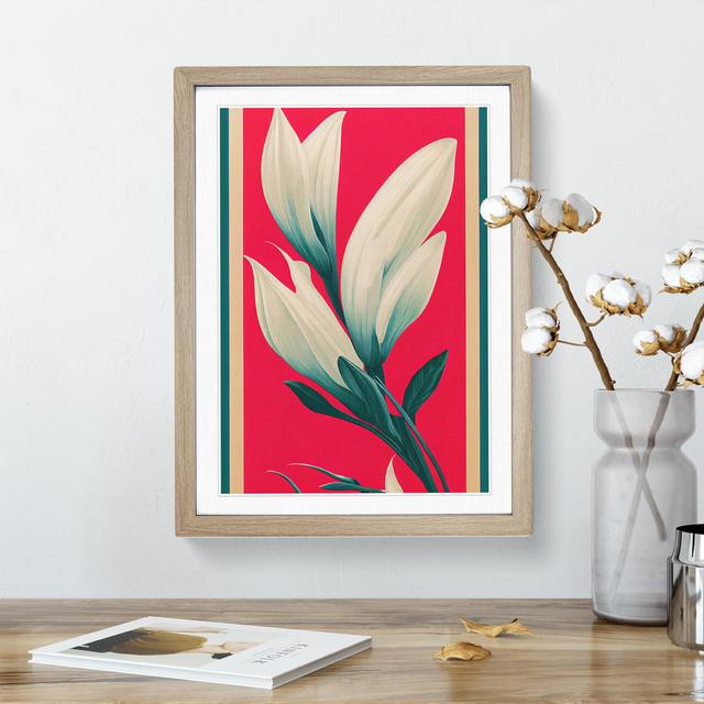 A Wonderful Flower - Single Picture Frame Print Marlow Home Co. Size: 46cm H x 34cm W x 2cm D, Frame Colour: Oak on Productcaster.