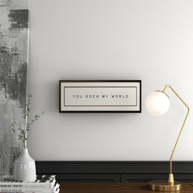 'You Rock My World Valentine Typography' Framed Textual Art on Wood East Urban Home on Productcaster.