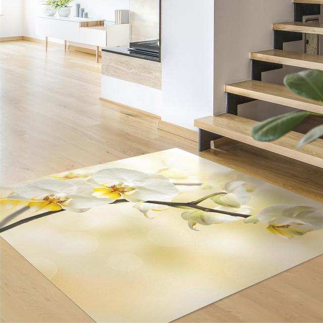 Square Fruin Floral Machine Woven Area Rug East Urban Home Rug Size: Square 100cm on Productcaster.