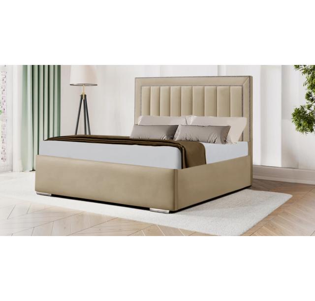 Charlie Bed Frame Brayden Studio Size: Small Double (4'), Colour: Mink on Productcaster.