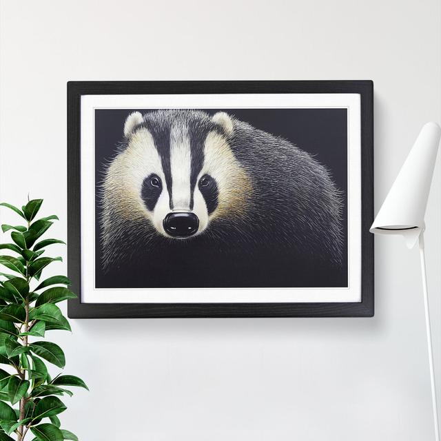 A Badger Portrait Vol.1 - Single Picture Frame Print Latitude Run Frame Colour: Black Framed, Size: 34cm H x 46cm W x 2cm D on Productcaster.