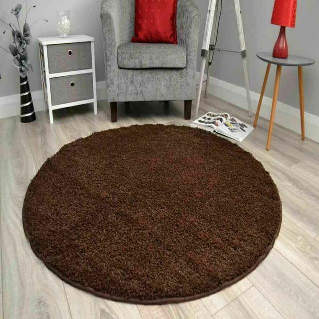 MODERN Circle Round Verona Shaggy Rugs Thick Pile Floor Round Mats Area Rugs Ebern Designs on Productcaster.