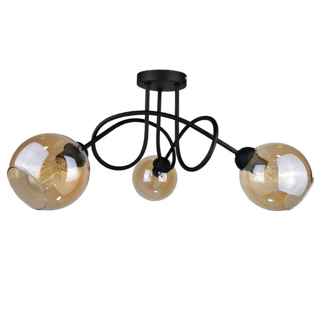 3-Light 70cm Semi Flush Mount Keter Lighting Fixture Finish: Black on Productcaster.