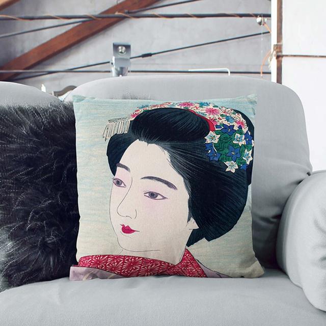 Young Geisha by Ito Shinsui Cushion with Filling East Urban Home Size: 55 x 55 cm, Backing Colour: Stone on Productcaster.