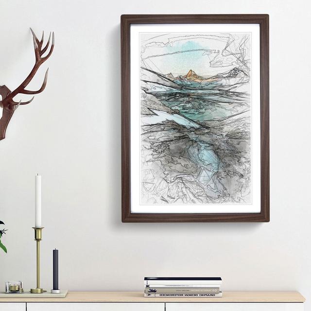 Mountain View in Switzerland in Abstract - Picture Frame Graphic Art Print East Urban Home Size: 36cm H x 27cm W x 2cm D, Frame Option: Walnut Framed on Productcaster.