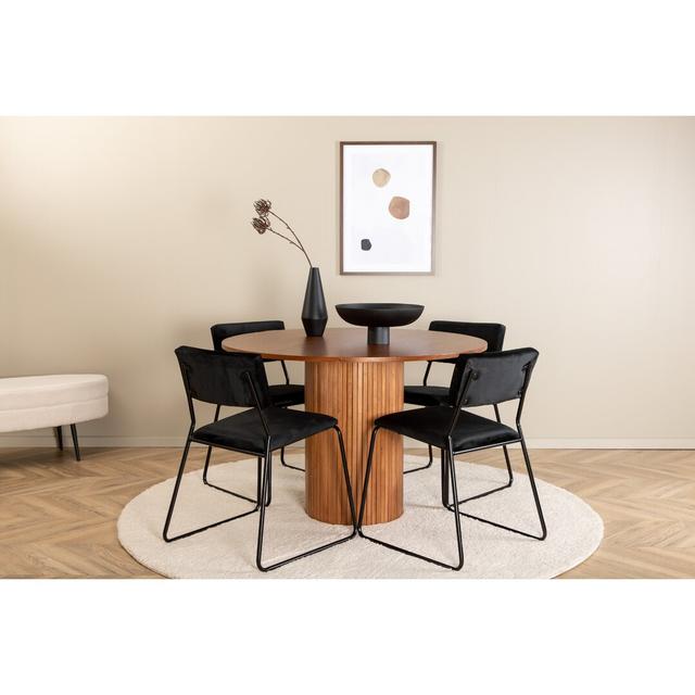 Danykah 4 - Person Dining Set Ebern Designs Colour: Walnut on Productcaster.